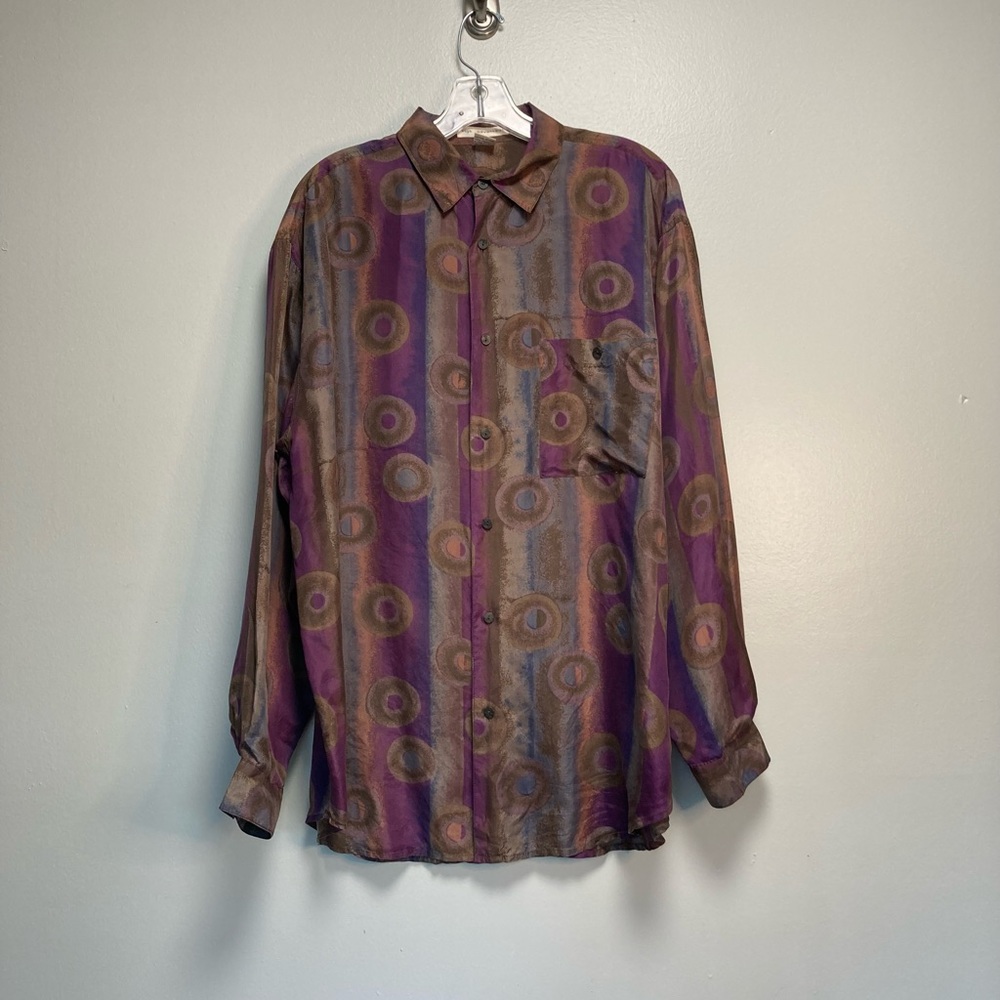High Advantage 100% Silk Button Up Blouse M.